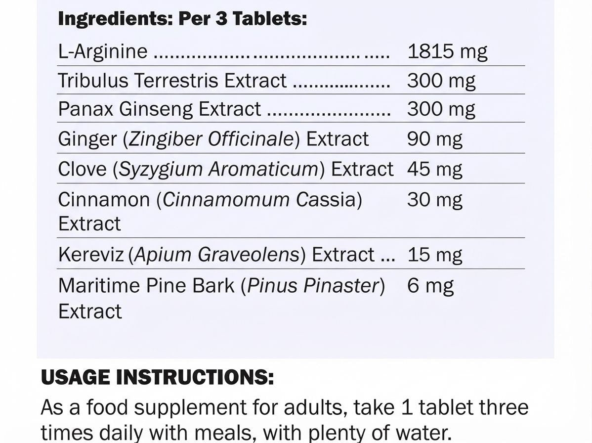 Nutraxin Ultra Men Green Power (60 Tablets) - أقراص نيوتراكسين ألترا من القوة الخضراء للرجال مع L-Arginine وجينسينج لتعزيز الطاقة والحيوية