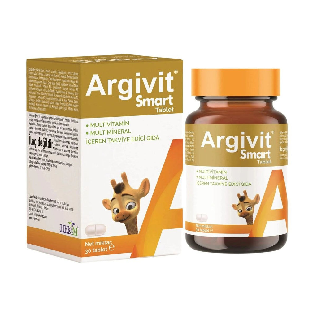 Argivit Smart Multivitamin & Multimineral (30 Tablets) - أقراص أرجيفت سمارت للأطفال واليافعين لدعم الطول والتركيز والذكاء