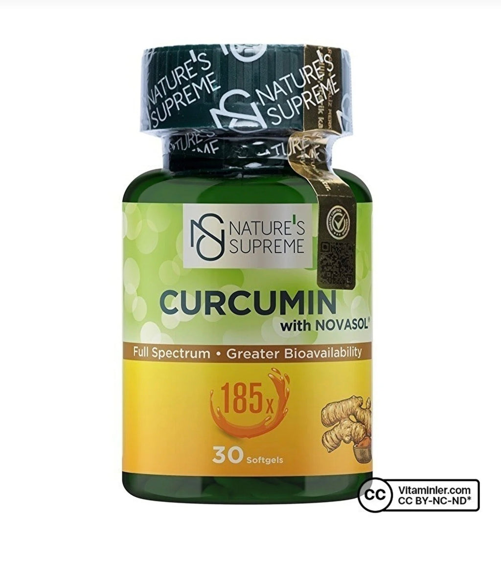 Nature's Supreme Curcumin with NovaSOL® (30 Softgels) - كبسولات الكركمين السائل المطور بامتصاص مضاعف 185 مرة لدعم المفاصل ومكافحة التهابات الجسم