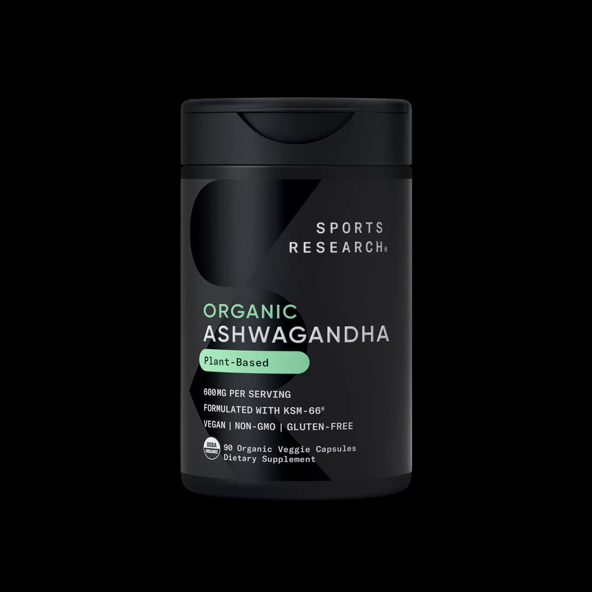 Sports Research Organic Ashwagandha KSM-66® 600 mg (90 Veggie Capsules) | سبورتس ريسيرش أشواغاندا عضوي بخامة KSM-66® الأمريكية – لتقليل التوتر والتفكير الزائد وتحسين النوم ودعم التستوستيرون