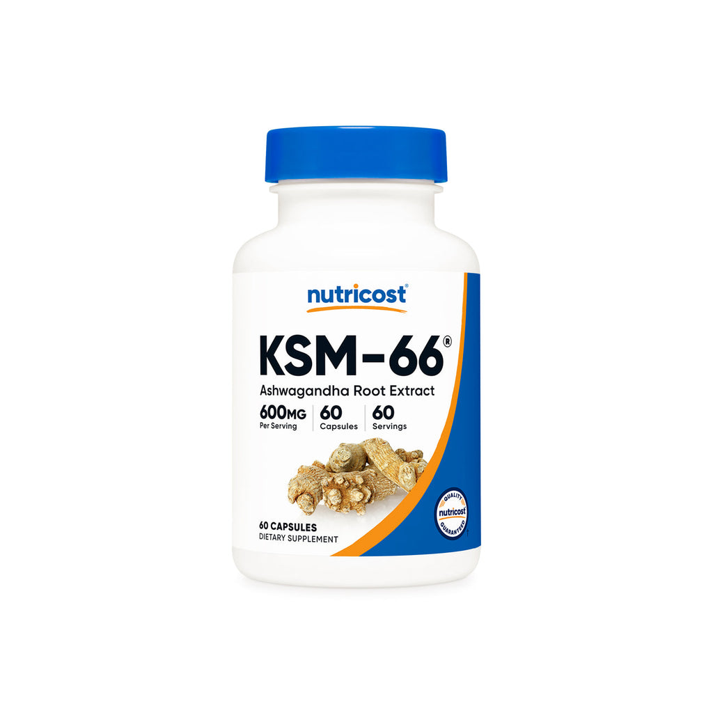 Nutricost KSM-66® Ashwagandha 600 mg (60 Capsules) | نوتريكوست أشواغاندا KSM-66® الأمريكي – لخلاصة التحكم في التوتر والتحفيز الذهني والنوم العميق
